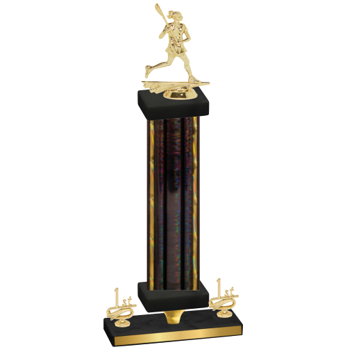 Premium Single Black Glacier First Place Lacrosse Trophy