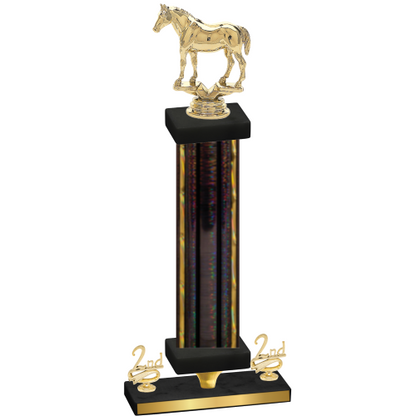 Premium Single Black Glacier Second Place Horses Trophy