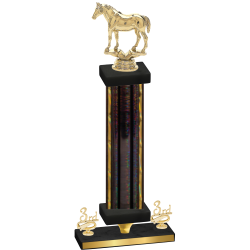 Premium Single Black Glacier Third Place Horses Trophy