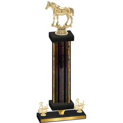 Premium Single Black Glacier Third Place Horses Trophy