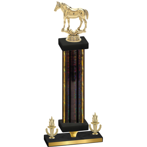 Premium Single Black Glacier Victory Horses Trophy