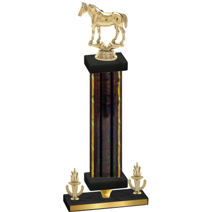 Premium Single Black Glacier Victory Horses Trophy