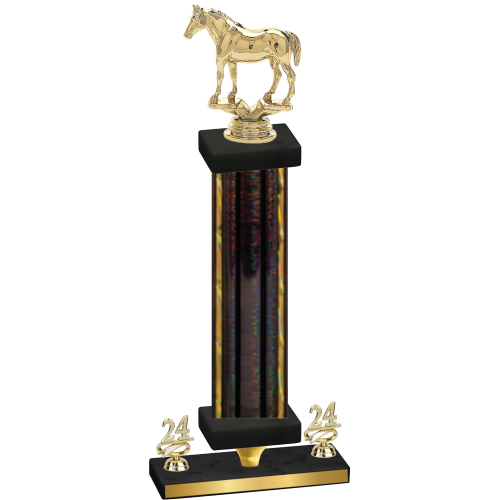 Premium Single Black Glacier Year Horses Trophy