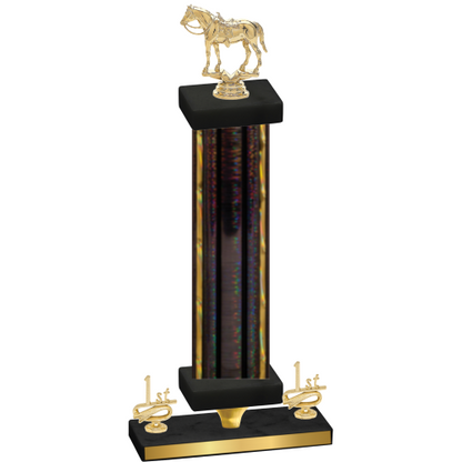 Premium Single Black Glacier First Place Horses Trophy