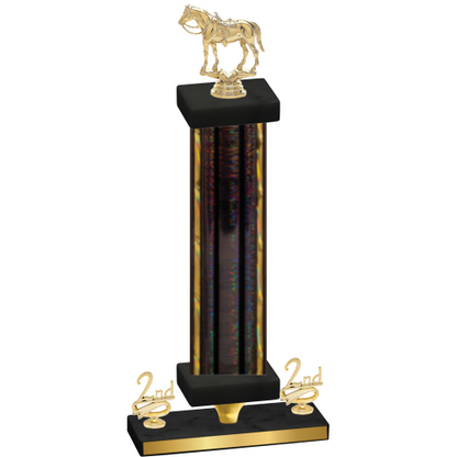 Premium Single Black Glacier Second Place Horses Trophy
