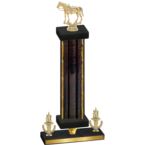 Premium Single Black Glacier Victory Horses Trophy