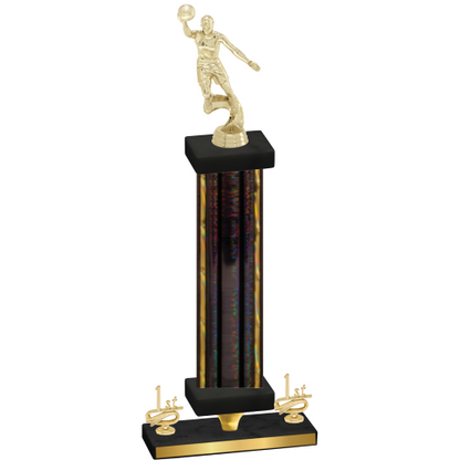 Premium Single Black Glacier First Place Basketball Trophy