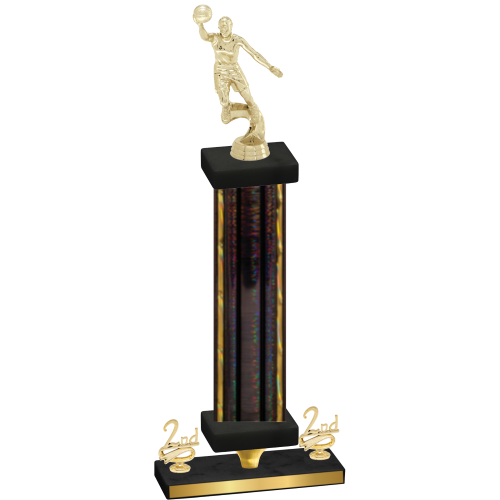 Premium Single Black Glacier Second Place Basketball Trophy