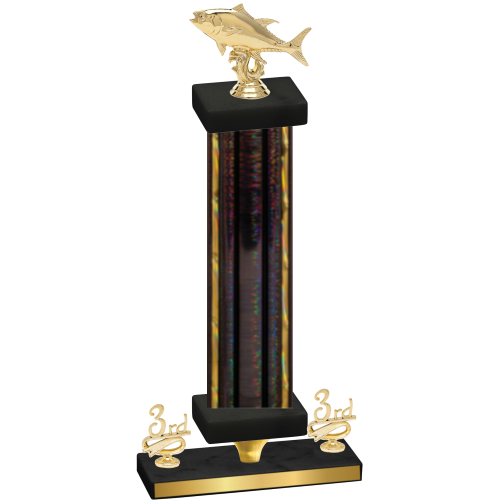 Premium Single Black Glacier Third Place Fishing Trophy