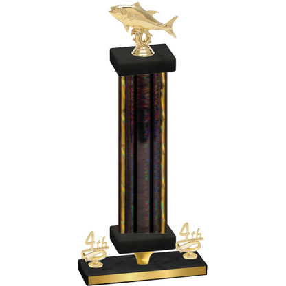 Premium Single Black Glacier Fourth Place Fishing Trophy