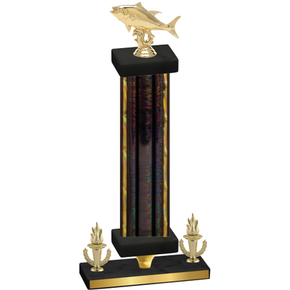 Premium Single Black Glacier Victory Fishing Trophy