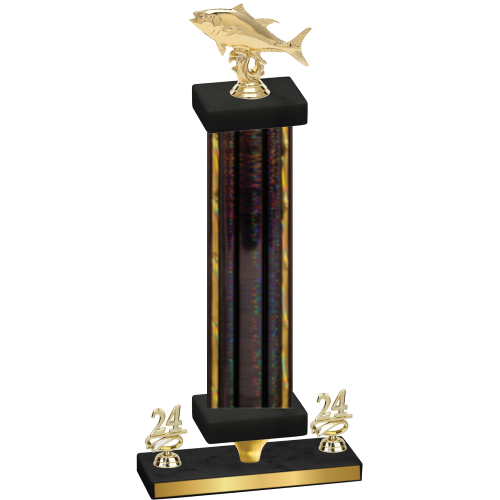 Premium Single Black Glacier Year Fishing Trophy