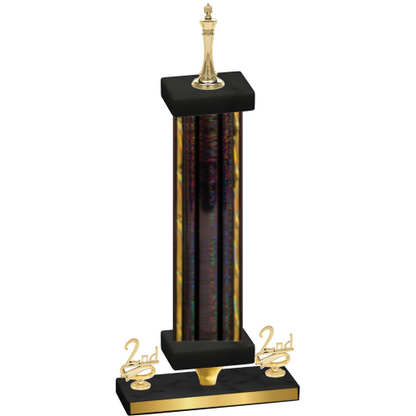 Premium Single Black Glacier Second Place Chess Trophy