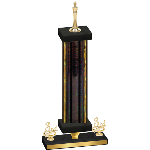 Premium Single Black Glacier Third Place Chess Trophy