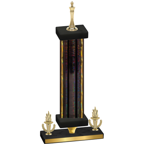 Premium Single Black Glacier Victory Chess Trophy