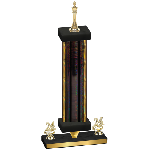 Premium Single Black Glacier Year Chess Trophy