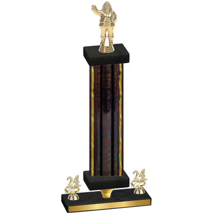 Premium Single Black Glacier Year Holiday Trophy