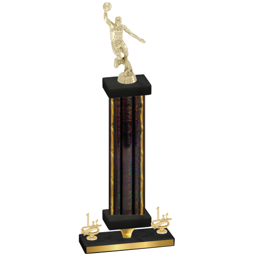 Premium Single Black Glacier First Place Basketball Trophy