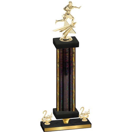 Premium Single Black Glacier Second Place Flag Football Trophy