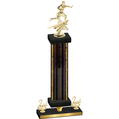 Premium Single Black Glacier Second Place Flag Football Trophy