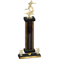 Premium Single Black Glacier Year Flag Football Trophy