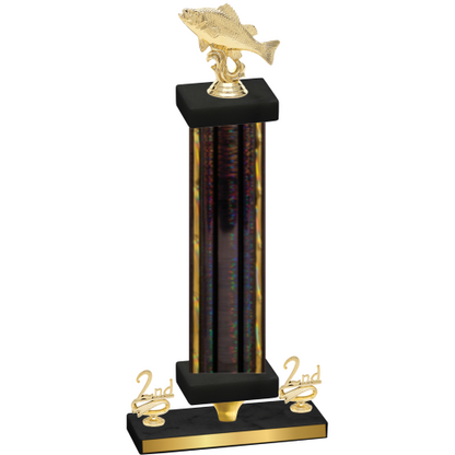 Premium Single Black Glacier Second Place Fishing Trophy