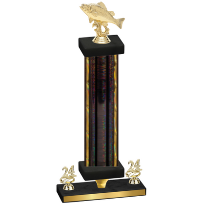 Premium Single Black Glacier Year Fishing Trophy