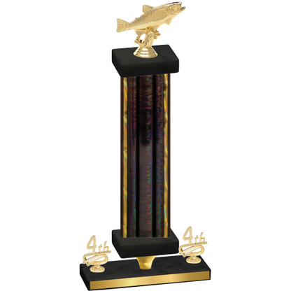 Premium Single Black Glacier Fourth Place Fishing Trophy