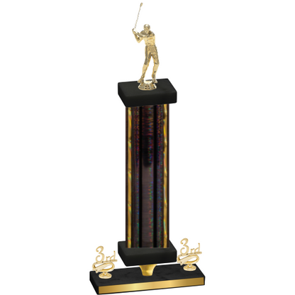 Premium Single Black Glacier Third Place Golf Trophy