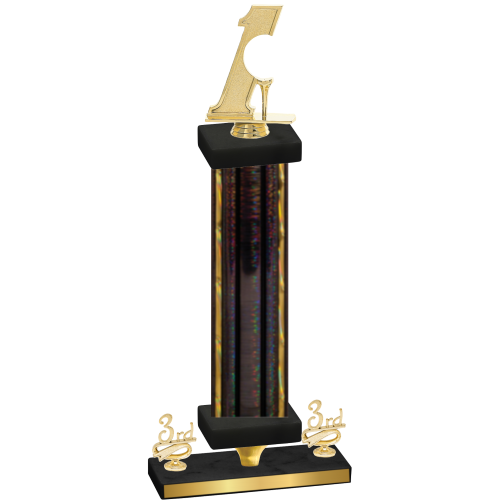 Premium Single Black Glacier Third Place Golf Trophy