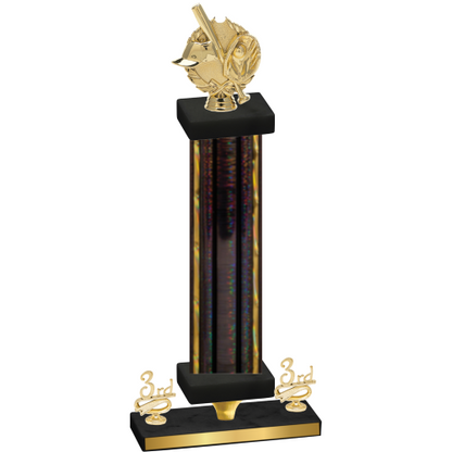 Premium Single Black Glacier Third Place Baseball Trophy