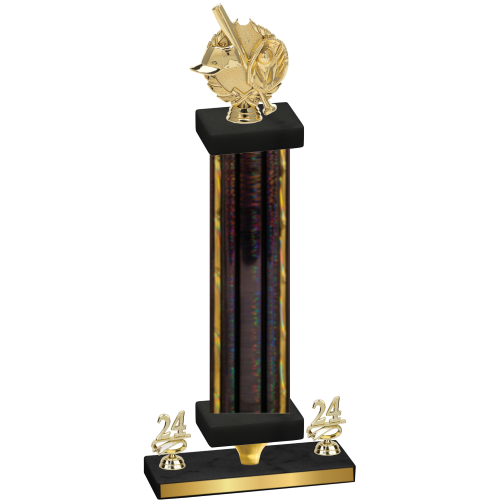 Premium Single Black Glacier Year Baseball Trophy