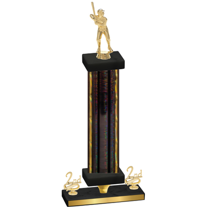 Premium Single Black Glacier Second Place Baseball Trophy