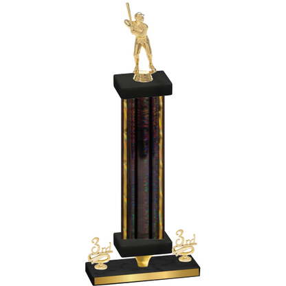Premium Single Black Glacier Third Place Baseball Trophy