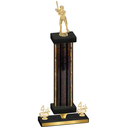 Premium Single Black Glacier Fourth Place Baseball Trophy