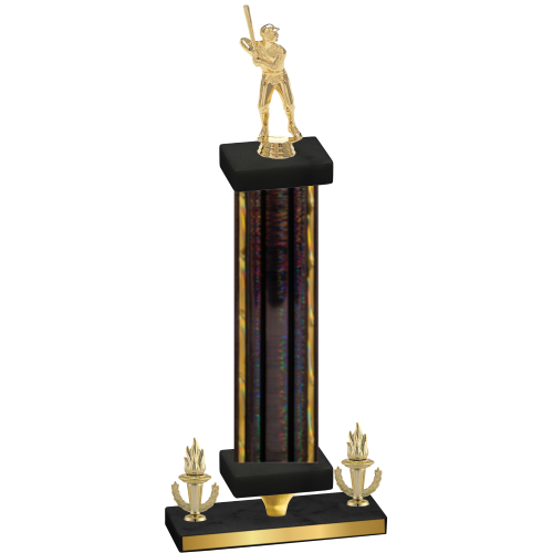 Premium Single Black Glacier Victory Baseball Trophy
