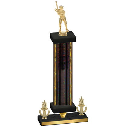 Premium Single Black Glacier Victory Baseball Trophy