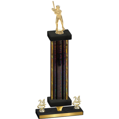 Premium Single Black Glacier Year Baseball Trophy
