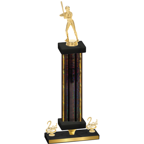 Premium Single Black Glacier Second Place Softball Trophy