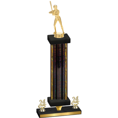 Premium Single Black Glacier Year Softball Trophy