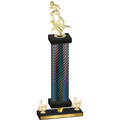 Premium Single Black Carbon Fiber Third Place Football Trophy