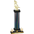 Premium Single Black Carbon Fiber Fourth Place Football Trophy