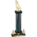 Premium Single Black Carbon Fiber Victory Football Trophy