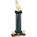 Premium Single Black Carbon Fiber Year Football Trophy