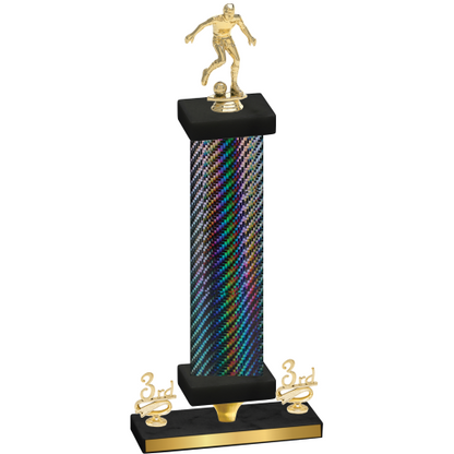Premium Single Black Carbon Fiber Third Place Soccer Trophy