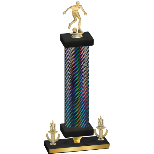 Premium Single Black Carbon Fiber Victory Soccer Trophy