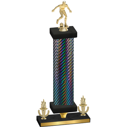 Premium Single Black Carbon Fiber Victory Soccer Trophy