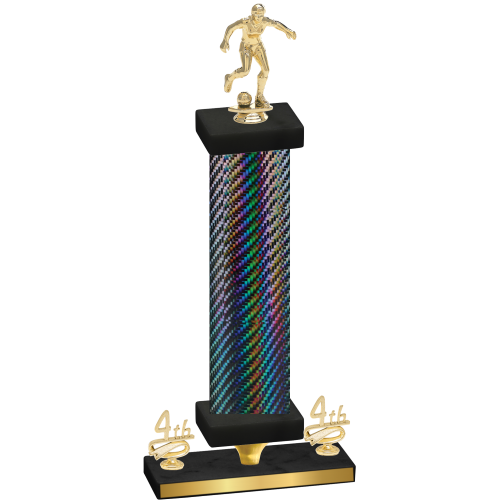 Premium Single Black Carbon Fiber Fourth Place Soccer Trophy