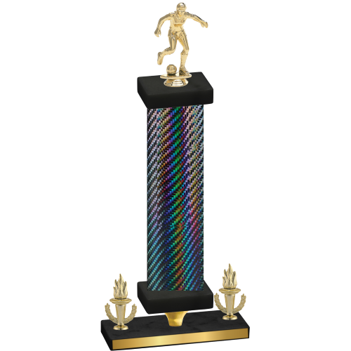 Premium Single Black Carbon Fiber Victory Soccer Trophy