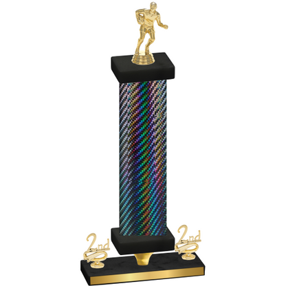 Premium Single Black Carbon Fiber Second Place Rugby Trophy